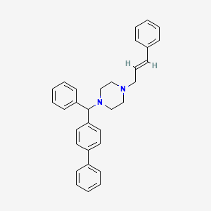 molecular formula C32H32N2 B5466452 1-[4-biphenylyl(phenyl)methyl]-4-(3-phenyl-2-propen-1-yl)piperazine 