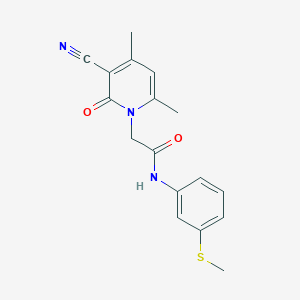 molecular formula C17H17N3O2S B5466459 2-(3-cyano-4,6-dimethyl-2-oxopyridin-1(2H)-yl)-N-[3-(methylthio)phenyl]acetamide 