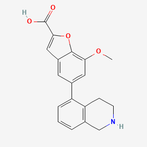 molecular formula C19H17NO4 B5466476 7-methoxy-5-(1,2,3,4-tetrahydroisoquinolin-5-yl)-1-benzofuran-2-carboxylic acid 