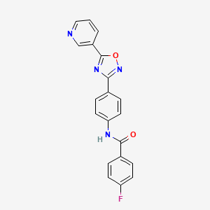 4-fluoro-N-[4-(5-pyridin-3-yl-1,2,4-oxadiazol-3-yl)phenyl]benzamide