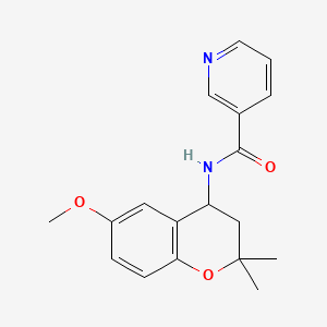 molecular formula C18H20N2O3 B5466511 N-(6-methoxy-2,2-dimethyl-3,4-dihydro-2H-chromen-4-yl)nicotinamide 