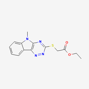 molecular formula C14H14N4O2S B5466517 ETHYL 2-({5-METHYL-5H-[1,2,4]TRIAZINO[5,6-B]INDOL-3-YL}SULFANYL)ACETATE 