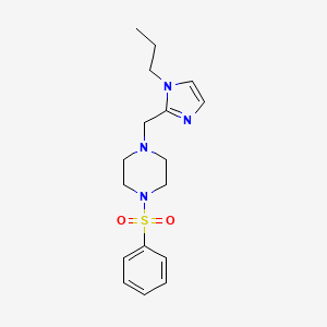 molecular formula C17H24N4O2S B5466524 1-(phenylsulfonyl)-4-[(1-propyl-1H-imidazol-2-yl)methyl]piperazine 