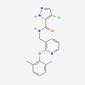 4-chloro-N-{[2-(2,6-dimethylphenoxy)pyridin-3-yl]methyl}-1H-pyrazole-3-carboxamide