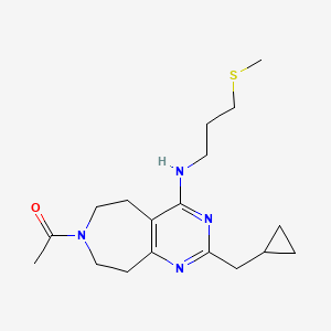 molecular formula C18H28N4OS B5466560 7-acetyl-2-(cyclopropylmethyl)-N-[3-(methylthio)propyl]-6,7,8,9-tetrahydro-5H-pyrimido[4,5-d]azepin-4-amine 