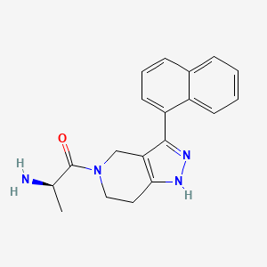 molecular formula C19H20N4O B5466571 {(1R)-1-methyl-2-[3-(1-naphthyl)-1,4,6,7-tetrahydro-5H-pyrazolo[4,3-c]pyridin-5-yl]-2-oxoethyl}amine hydrochloride 