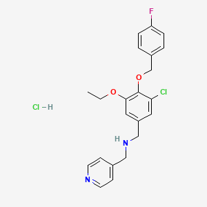 molecular formula C22H23Cl2FN2O2 B5466641 {3-chloro-5-ethoxy-4-[(4-fluorobenzyl)oxy]benzyl}(4-pyridinylmethyl)amine hydrochloride 