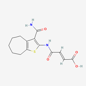 molecular formula C14H16N2O4S B5466673 4-{[3-(aminocarbonyl)-5,6,7,8-tetrahydro-4H-cyclohepta[b]thien-2-yl]amino}-4-oxo-2-butenoic acid 