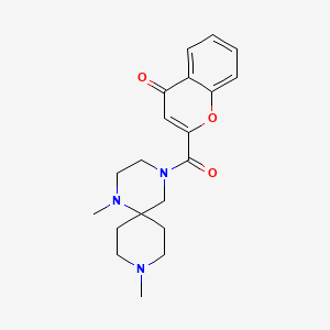 molecular formula C20H25N3O3 B5466694 2-[(1,9-dimethyl-1,4,9-triazaspiro[5.5]undec-4-yl)carbonyl]-4H-chromen-4-one 