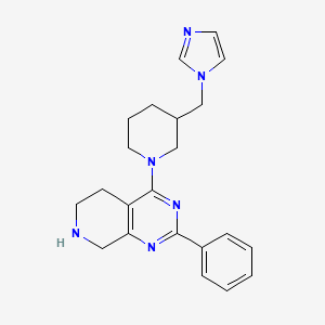 molecular formula C22H26N6 B5466724 4-[3-(1H-imidazol-1-ylmethyl)piperidin-1-yl]-2-phenyl-5,6,7,8-tetrahydropyrido[3,4-d]pyrimidine 