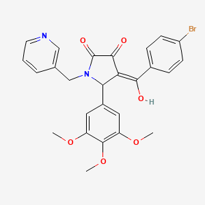 (4E)-4-[(4-bromophenyl)-hydroxymethylidene]-1-(pyridin-3-ylmethyl)-5-(3,4,5-trimethoxyphenyl)pyrrolidine-2,3-dione