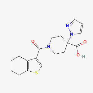 4-(1H-pyrazol-1-yl)-1-(4,5,6,7-tetrahydro-1-benzothien-3-ylcarbonyl)piperidine-4-carboxylic acid