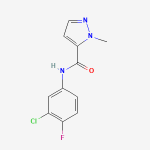 molecular formula C11H9ClFN3O B5466747 N-(3-chloro-4-fluorophenyl)-1-methyl-1H-pyrazole-5-carboxamide 