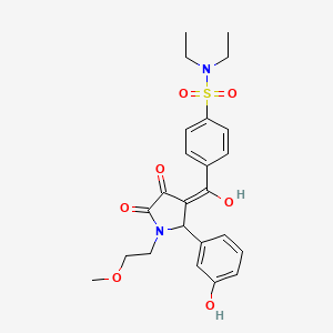 molecular formula C24H28N2O7S B5466768 N,N-diethyl-4-{[4-hydroxy-2-(3-hydroxyphenyl)-1-(2-methoxyethyl)-5-oxo-2,5-dihydro-1H-pyrrol-3-yl]carbonyl}benzenesulfonamide 