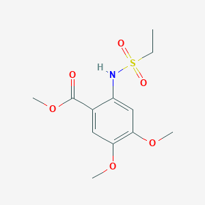 molecular formula C12H17NO6S B5466771 methyl 2-[(ethylsulfonyl)amino]-4,5-dimethoxybenzoate 