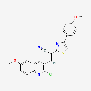 (E)-3-(2-chloro-6-methoxyquinolin-3-yl)-2-[4-(4-methoxyphenyl)-1,3-thiazol-2-yl]prop-2-enenitrile