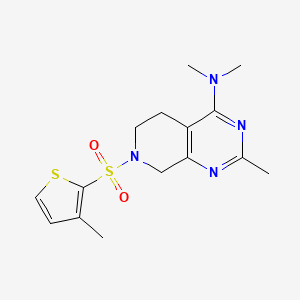 molecular formula C15H20N4O2S2 B5466783 N,N,2-trimethyl-7-[(3-methyl-2-thienyl)sulfonyl]-5,6,7,8-tetrahydropyrido[3,4-d]pyrimidin-4-amine 