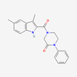 4-[(3,5-dimethyl-1H-indol-2-yl)carbonyl]-1-phenyl-2-piperazinone