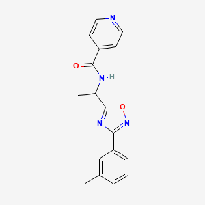 N-{1-[3-(3-methylphenyl)-1,2,4-oxadiazol-5-yl]ethyl}isonicotinamide