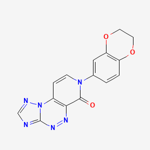 molecular formula C15H10N6O3 B5466836 7-(2,3-dihydro-1,4-benzodioxin-6-yl)pyrido[4,3-e][1,2,4]triazolo[5,1-c][1,2,4]triazin-6(7H)-one 