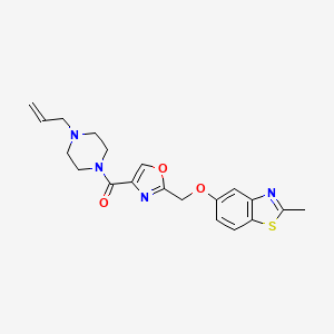 molecular formula C20H22N4O3S B5466865 5-({4-[(4-allylpiperazin-1-yl)carbonyl]-1,3-oxazol-2-yl}methoxy)-2-methyl-1,3-benzothiazole 