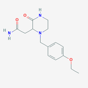 molecular formula C15H21N3O3 B5466896 2-[1-(4-ethoxybenzyl)-3-oxo-2-piperazinyl]acetamide 