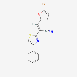 molecular formula C17H11BrN2OS B5466940 3-(5-bromo-2-furyl)-2-[4-(4-methylphenyl)-1,3-thiazol-2-yl]acrylonitrile 