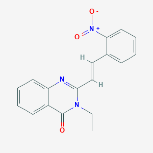 molecular formula C18H15N3O3 B5466945 3-ethyl-2-[2-(2-nitrophenyl)vinyl]-4(3H)-quinazolinone 