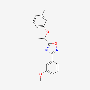 molecular formula C18H18N2O3 B5466952 3-(3-methoxyphenyl)-5-[1-(3-methylphenoxy)ethyl]-1,2,4-oxadiazole 