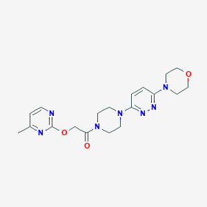 molecular formula C19H25N7O3 B5466957 4-[6-(4-{[(4-methyl-2-pyrimidinyl)oxy]acetyl}-1-piperazinyl)-3-pyridazinyl]morpholine 