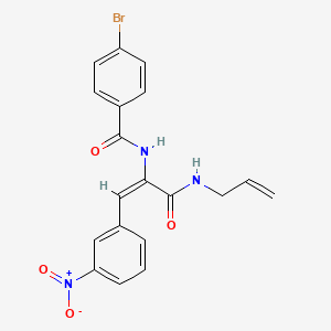 4-bromo-N-[(E)-1-(3-nitrophenyl)-3-oxo-3-(prop-2-enylamino)prop-1-en-2-yl]benzamide