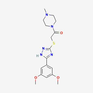 molecular formula C17H23N5O3S B5466983 1-({[5-(3,5-dimethoxyphenyl)-4H-1,2,4-triazol-3-yl]thio}acetyl)-4-methylpiperazine 