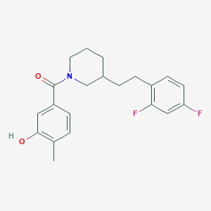 molecular formula C21H23F2NO2 B5466991 5-({3-[2-(2,4-difluorophenyl)ethyl]-1-piperidinyl}carbonyl)-2-methylphenol 