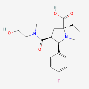 molecular formula C18H25FN2O4 B5466994 (2S*,4S*,5R*)-2-ethyl-5-(4-fluorophenyl)-4-{[(2-hydroxyethyl)(methyl)amino]carbonyl}-1-methylpyrrolidine-2-carboxylic acid 