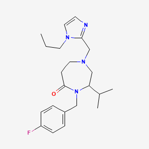 4-(4-fluorobenzyl)-3-isopropyl-1-[(1-propyl-1H-imidazol-2-yl)methyl]-1,4-diazepan-5-one