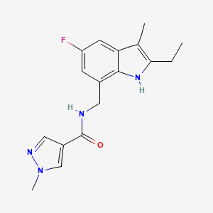 molecular formula C17H19FN4O B5467031 N-[(2-ethyl-5-fluoro-3-methyl-1H-indol-7-yl)methyl]-1-methyl-1H-pyrazole-4-carboxamide 