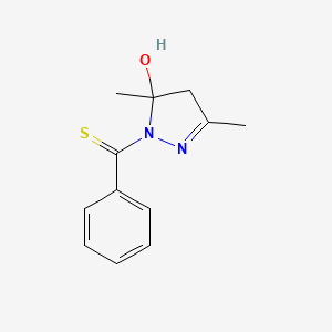 molecular formula C12H14N2OS B5467046 3,5-dimethyl-1-(phenylcarbonothioyl)-4,5-dihydro-1H-pyrazol-5-ol 