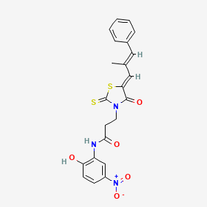 N-(2-hydroxy-5-nitrophenyl)-3-[5-(2-methyl-3-phenyl-2-propen-1-ylidene)-4-oxo-2-thioxo-1,3-thiazolidin-3-yl]propanamide