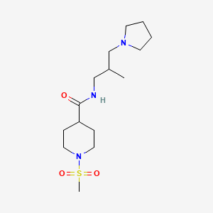 molecular formula C15H29N3O3S B5467068 N-[2-methyl-3-(1-pyrrolidinyl)propyl]-1-(methylsulfonyl)-4-piperidinecarboxamide 