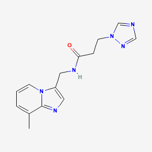 N-[(8-methylimidazo[1,2-a]pyridin-3-yl)methyl]-3-(1H-1,2,4-triazol-1-yl)propanamide