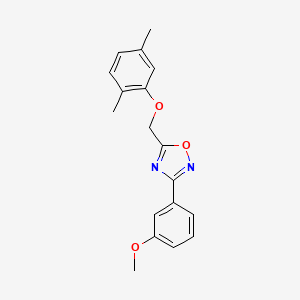 molecular formula C18H18N2O3 B5467116 5-[(2,5-dimethylphenoxy)methyl]-3-(3-methoxyphenyl)-1,2,4-oxadiazole 