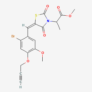 methyl 2-{(5E)-5-[2-bromo-5-methoxy-4-(prop-2-yn-1-yloxy)benzylidene]-2,4-dioxo-1,3-thiazolidin-3-yl}propanoate