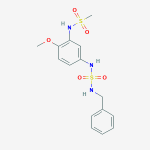 molecular formula C15H19N3O5S2 B5467184 N-(5-{[(benzylamino)sulfonyl]amino}-2-methoxyphenyl)methanesulfonamide 