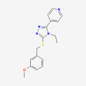 molecular formula C17H18N4OS B5467199 4-{4-ethyl-5-[(3-methoxybenzyl)thio]-4H-1,2,4-triazol-3-yl}pyridine 