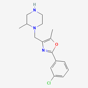 molecular formula C16H20ClN3O B5467214 1-{[2-(3-chlorophenyl)-5-methyl-1,3-oxazol-4-yl]methyl}-2-methylpiperazine hydrochloride 