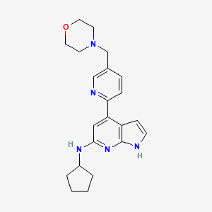 molecular formula C22H27N5O B5467221 N-cyclopentyl-4-[5-(morpholin-4-ylmethyl)pyridin-2-yl]-1H-pyrrolo[2,3-b]pyridin-6-amine 