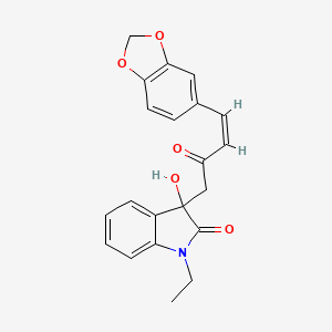 3-[4-(1,3-benzodioxol-5-yl)-2-oxo-3-buten-1-yl]-1-ethyl-3-hydroxy-1,3-dihydro-2H-indol-2-one