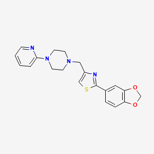 molecular formula C20H20N4O2S B5467285 1-{[2-(1,3-benzodioxol-5-yl)-1,3-thiazol-4-yl]methyl}-4-(2-pyridinyl)piperazine 