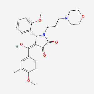 molecular formula C27H32N2O6 B5467292 3-hydroxy-4-(4-methoxy-3-methylbenzoyl)-5-(2-methoxyphenyl)-1-[3-(4-morpholinyl)propyl]-1,5-dihydro-2H-pyrrol-2-one 