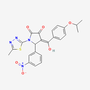 molecular formula C23H20N4O6S B5467295 3-hydroxy-4-(4-isopropoxybenzoyl)-1-(5-methyl-1,3,4-thiadiazol-2-yl)-5-(3-nitrophenyl)-1,5-dihydro-2H-pyrrol-2-one 